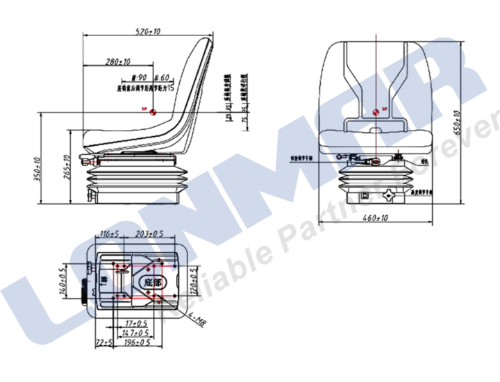 Available in PVC Color for Tractor Seats