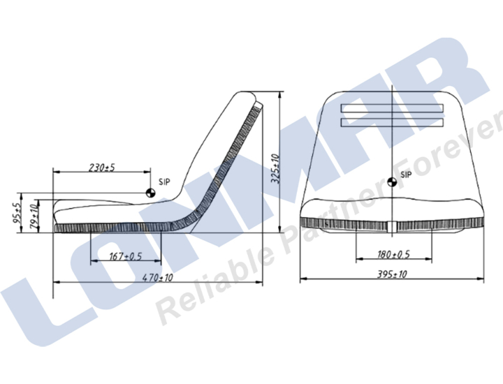 Black PVC Material Tractor Seat Can Be Equipped with Accessories