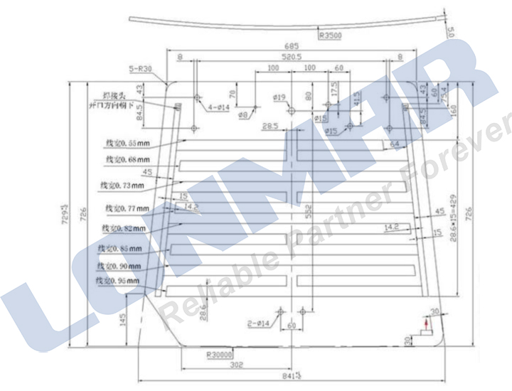 3C592-70550,3C592-7055 Windshield for Kubota Tractor Spare Parts