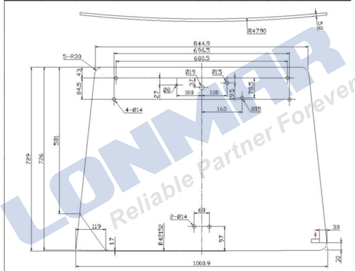 3B791-7055,3B791-70550 Windshield for Kubota Tractor Spare Parts