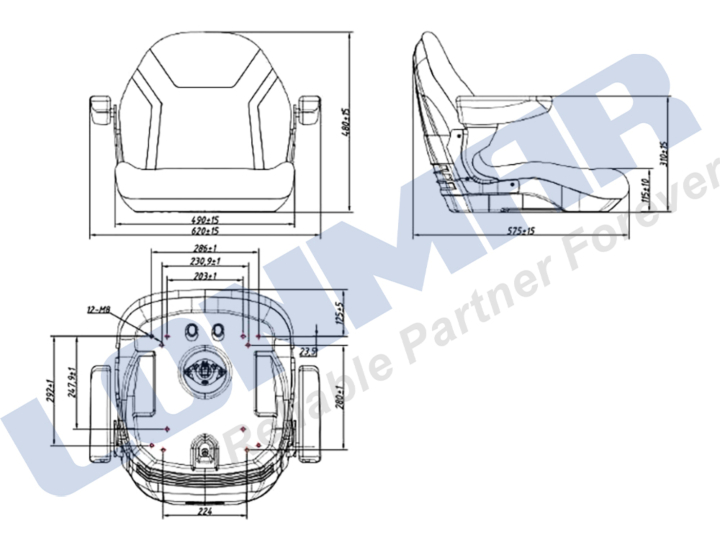 Soft And Durable Seat for Agricultural Machinery