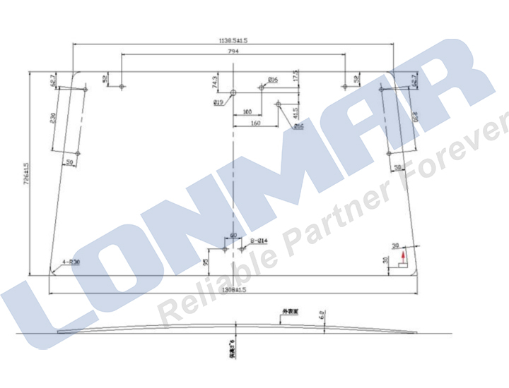 3N350-71010,3N600-71010,3N600-7101 Windshield for Kubota Tractor Spare Parts