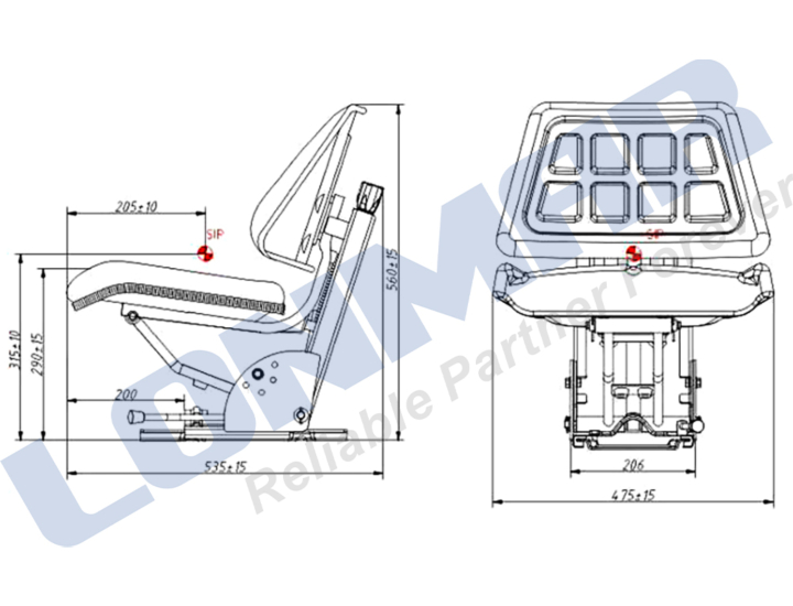 Adjustable And Durable Lawn Tractor Seat Fits for New Holland Tractor